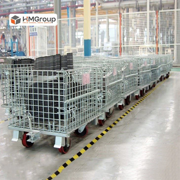 Coș de sârmă pe roți